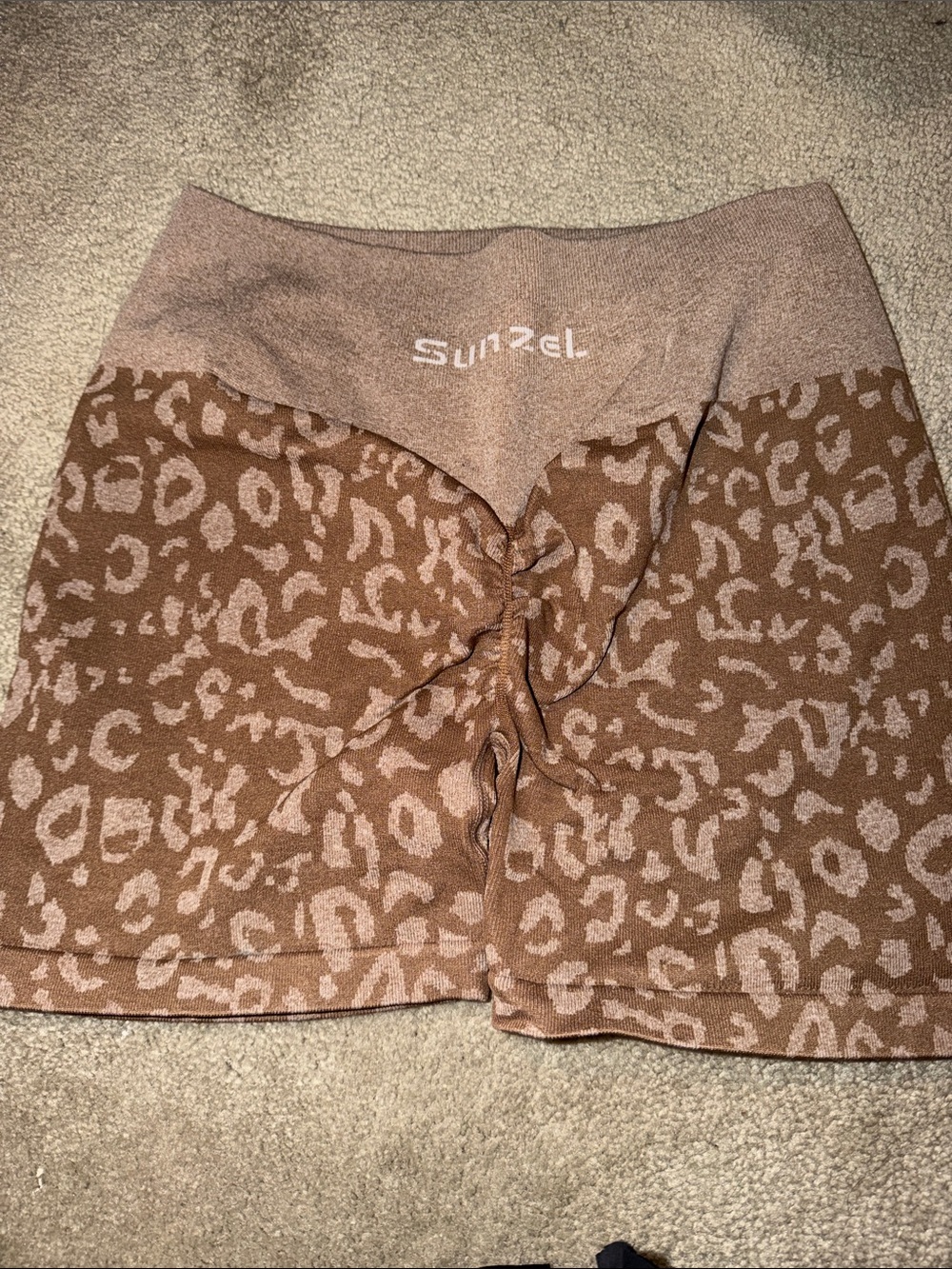 Sunzel Leopard Seamless Biker Shorts - Brown & Taupe